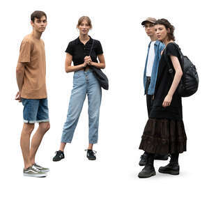 group of four people standing