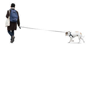 man walking a dog