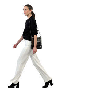 chic woman walking