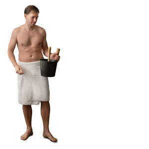 man going to finnish sauna