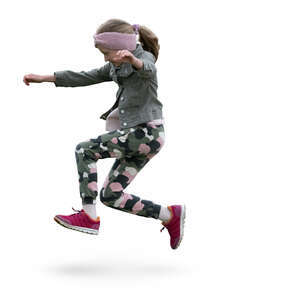 little girl jumping