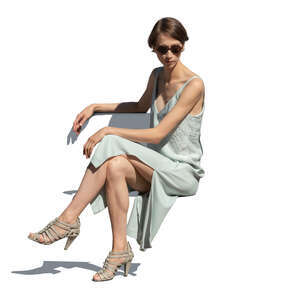 woman in a dress sitting