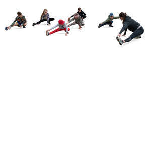 group of children doing exercises at sports class