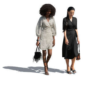 two women walking together