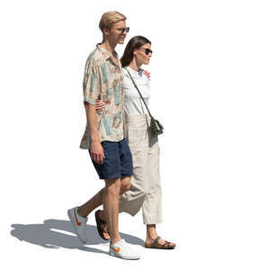 couple walking in summer outside