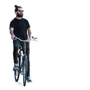man with a bike standing