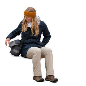 woman sitting in autumn