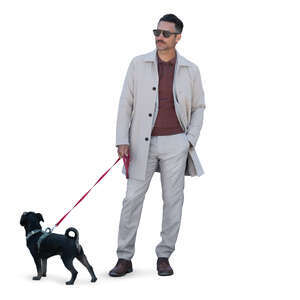 man with a dog standing