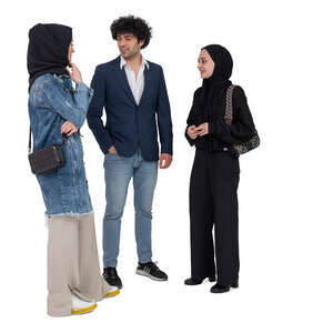 group of middele eastern men and women standing and talking