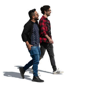 two hispanic men walking
