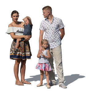 family with two kids standing