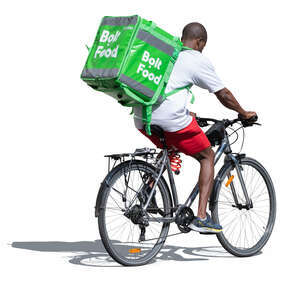 man delivering food on a bike