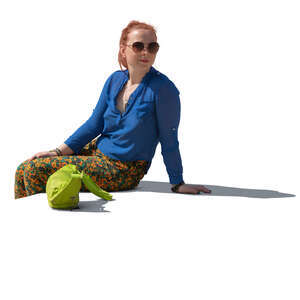sidelit woman sitting