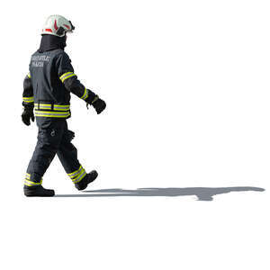 firefighter walking