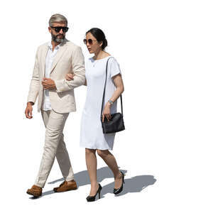 elegant couple in summer walking