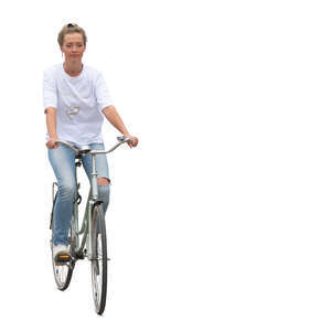 woman riding a bike