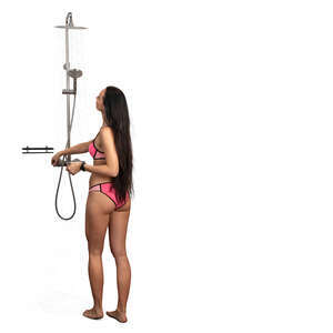 woman taking a shower