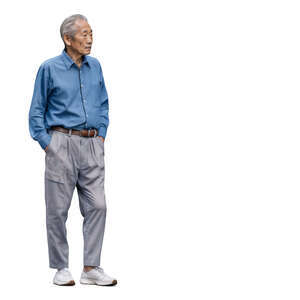 old asian man standing