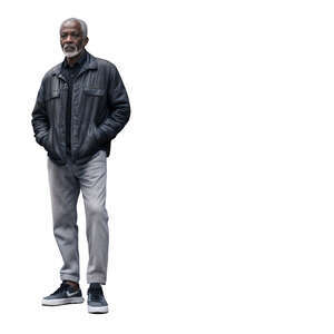 black older man standing