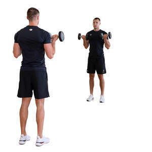 man standing in front of the mirror and lifting weights