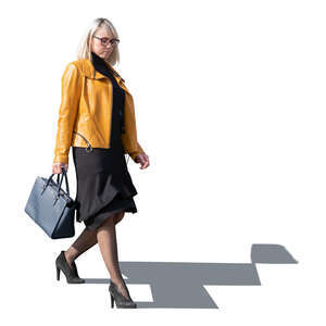 woman walking down the stairs