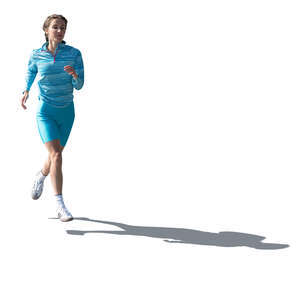 backlit woman running