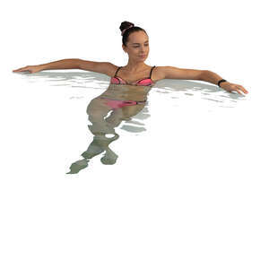 woman relaxing in the hot tub