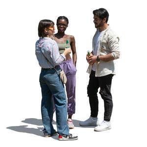 cut out group of three people standing