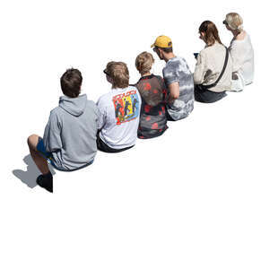 cut out row of people sitting seen from above