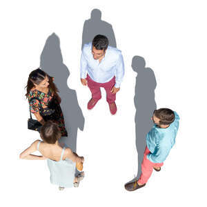 top view of a group standing together