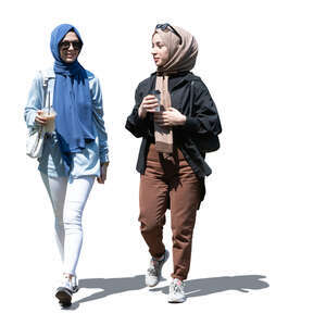 two cut out young muslim girls walking