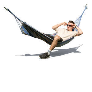 cut out man relaxing in the hammock