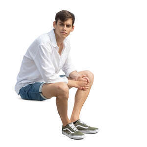 cut out young man sitting
