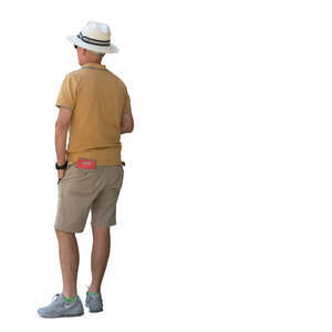 cut out senior gentleman with a hat standing