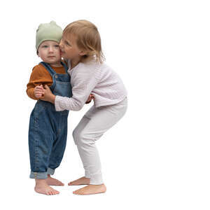 cut out two kids hugging