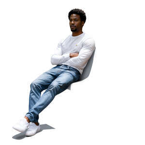 cut out black man sitting