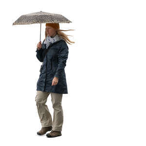 woman with an umbrella walking