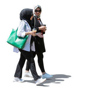 cut out young muslim women walking