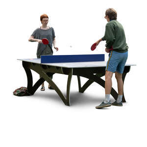 cut out two people playing table tennis