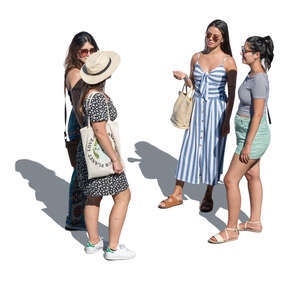 top view of four women standing