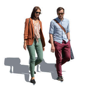 two people walking down the stairs