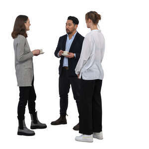cut out group of people on a coffee break