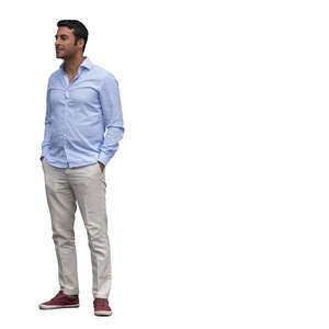 cut out man standing and looking