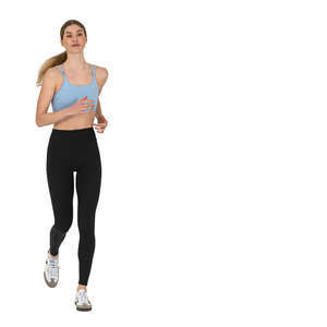 cut out young woman running
