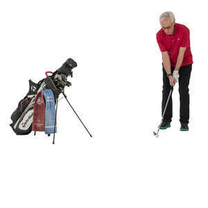 cut out man playing golf