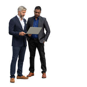 two businessmen standing and discussing business matters