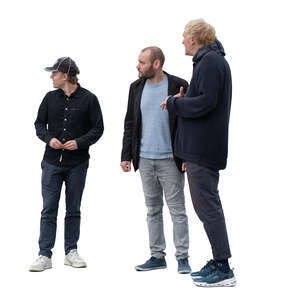 cut out group of three men standing
