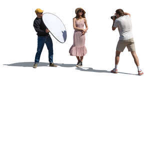 cut out woman posing for a photographer