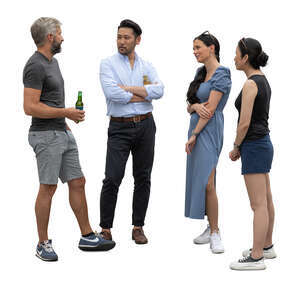 cut out group of adults standing and socializing