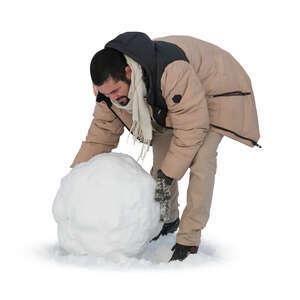 cut out man building a snowman